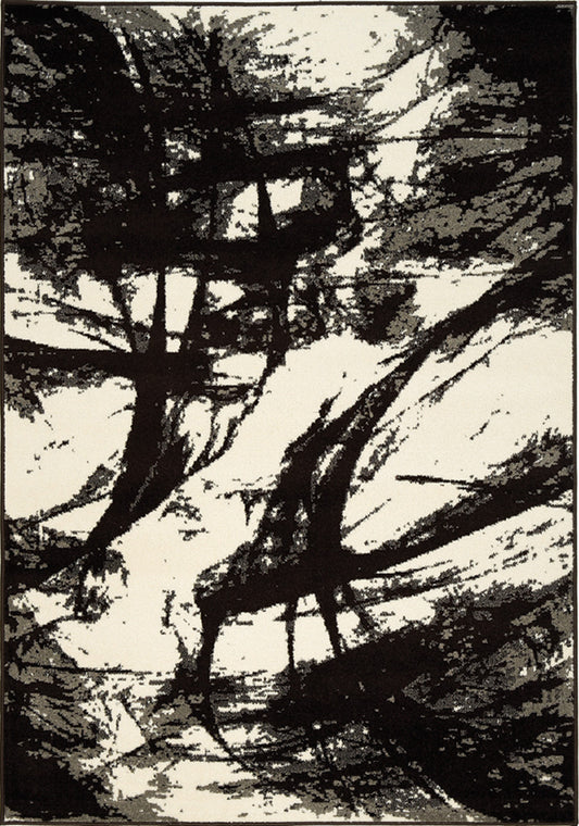 Alfombra abstracta con trazos de tinta marrón Castella 3768_271 de Novelle Home