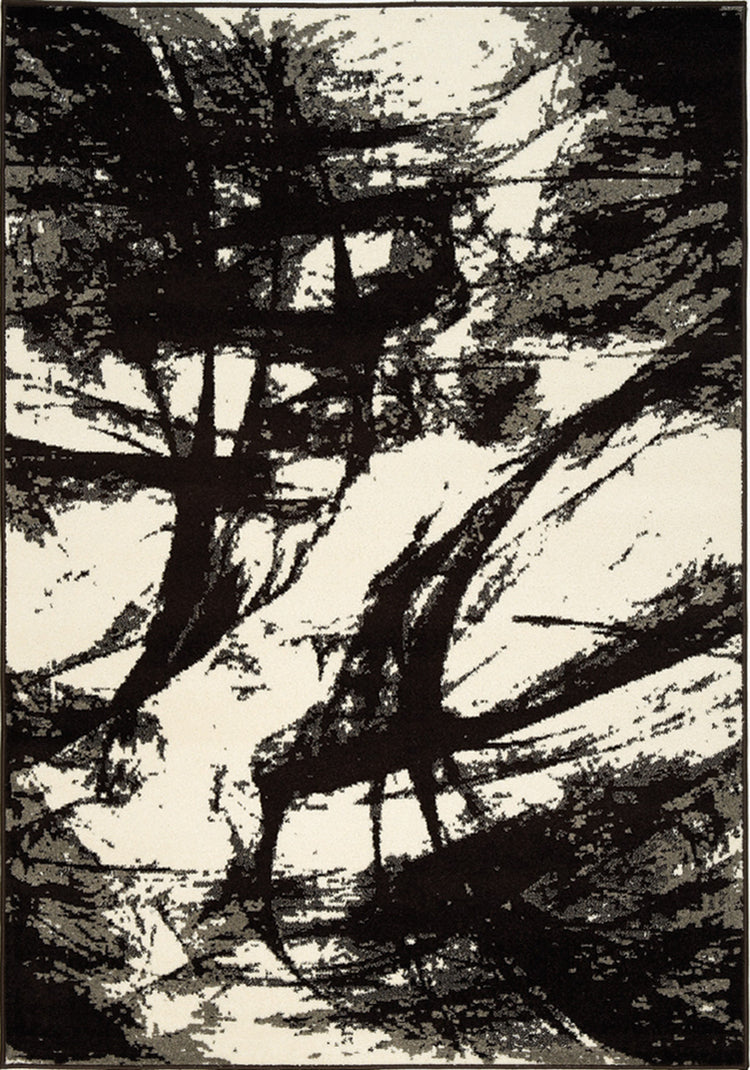 Alfombra abstracta con trazos de tinta marrón Castella 3768_271 de Novelle Home