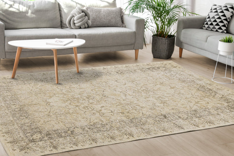 Alfombra tradicional beige crema de Kalora Interiors