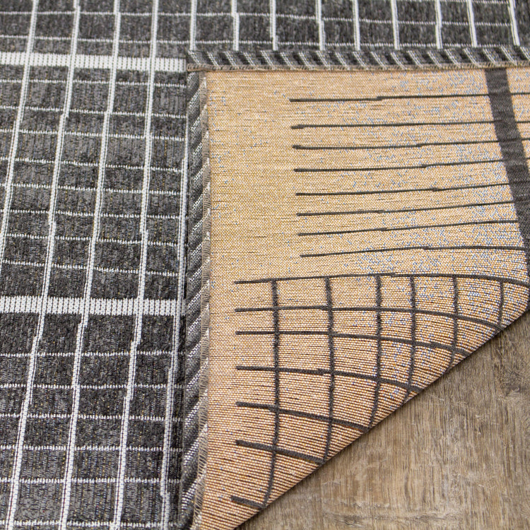Cathedral Grey Grid Patterns Rug by Kalora Interiors