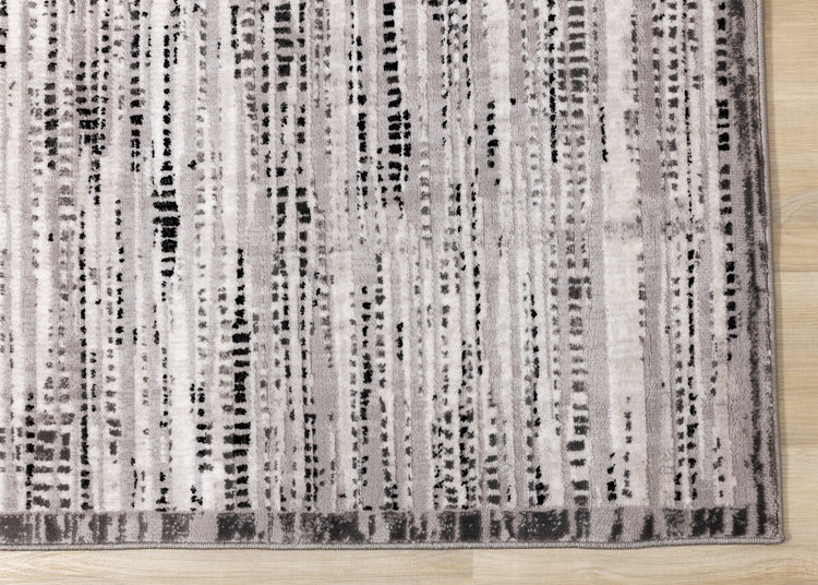 Chorus Black Grey White Iridescent Plush Rug by Kalora Interiors