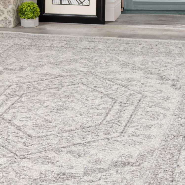 Converge 5344_9363 White Grey Elegant Faded Traditional Oriental Style Area Rug by Novelle Home