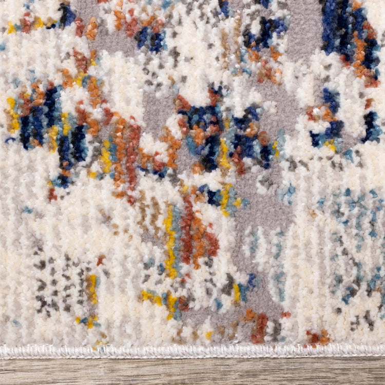 Evora Grey Cream Blue Distressed Rug by Kalora Interiors