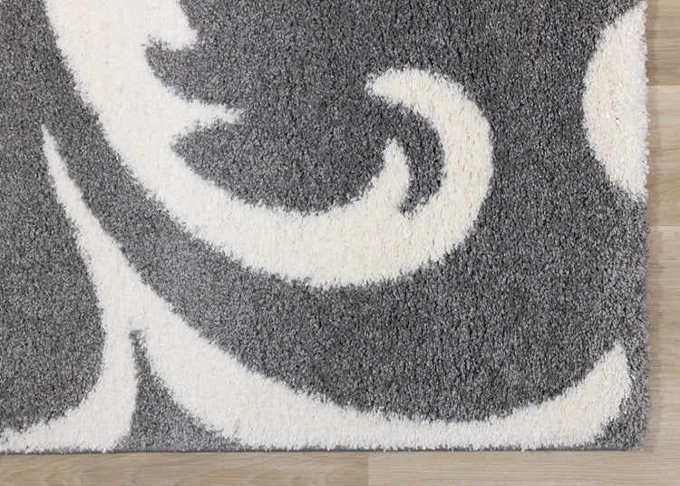 Fergus Grey White Swirls Bulky Shag by Kalora Interiors