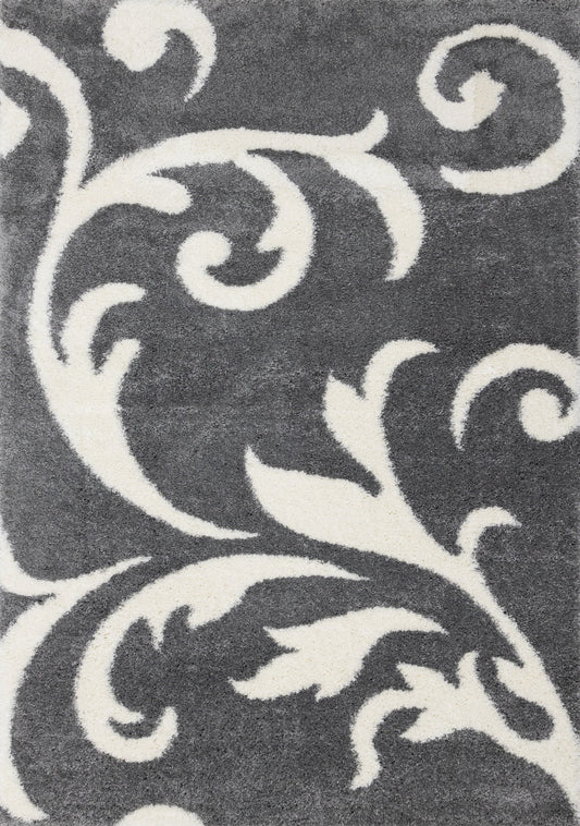 Fergus Grey White Swirls Bulky Shag by Kalora Interiors