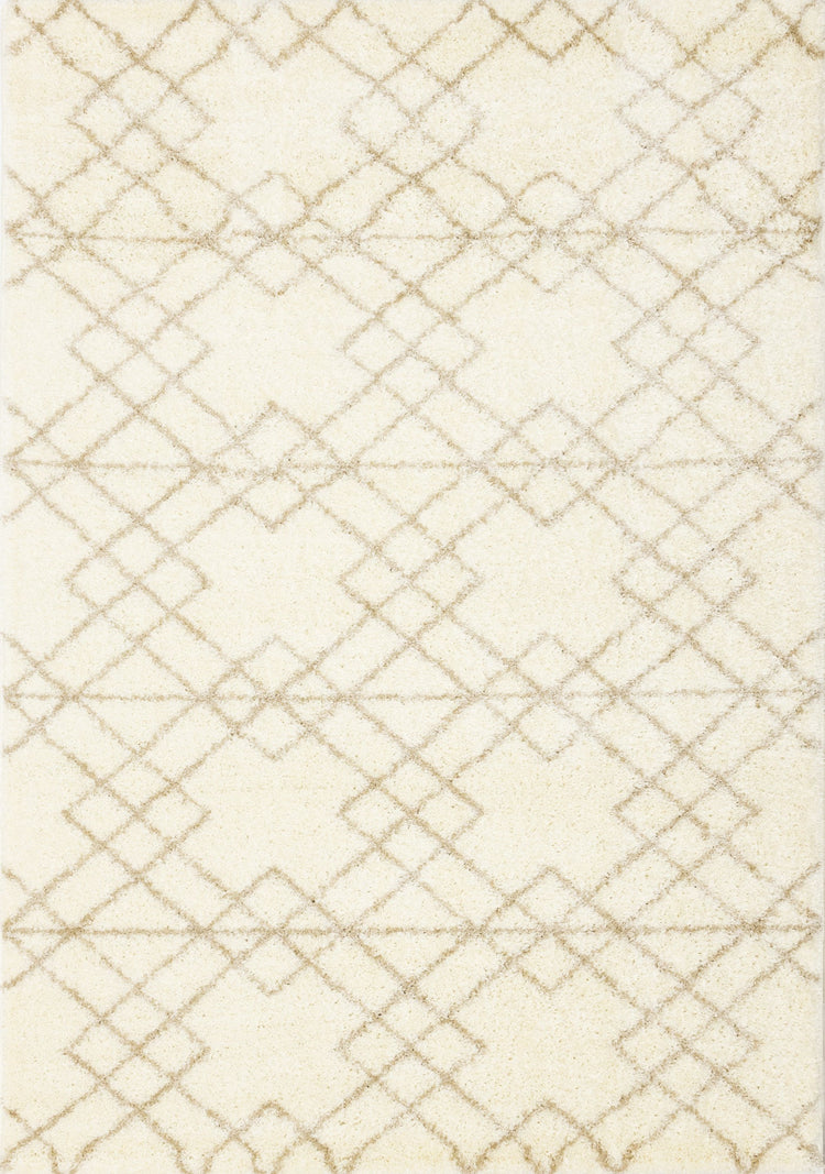 Fergus White Beige Patterned Rug by Kalora Interiors