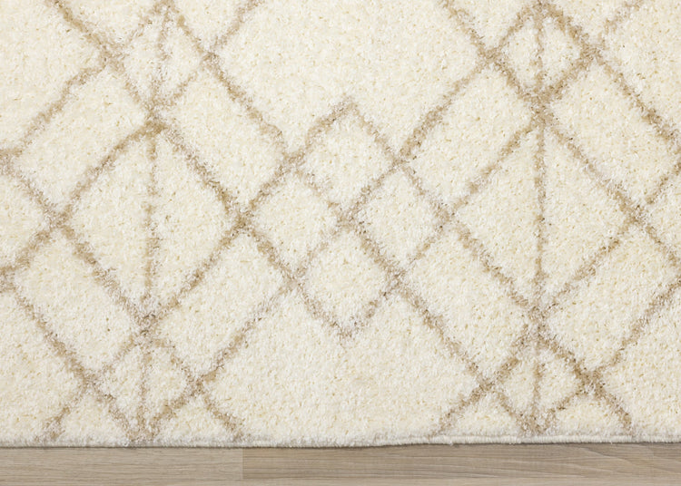 Fergus White Beige Patterned Rug by Kalora Interiors