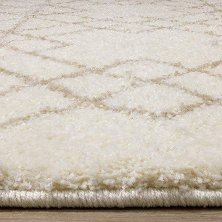 Fergus White Beige Patterned Rug by Kalora Interiors