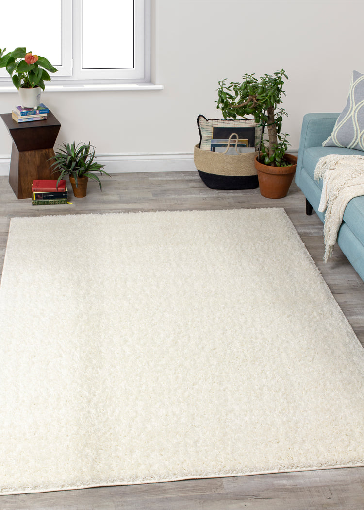 Fili 8000_10 Cream Bright Shag Rug by Novelle Home