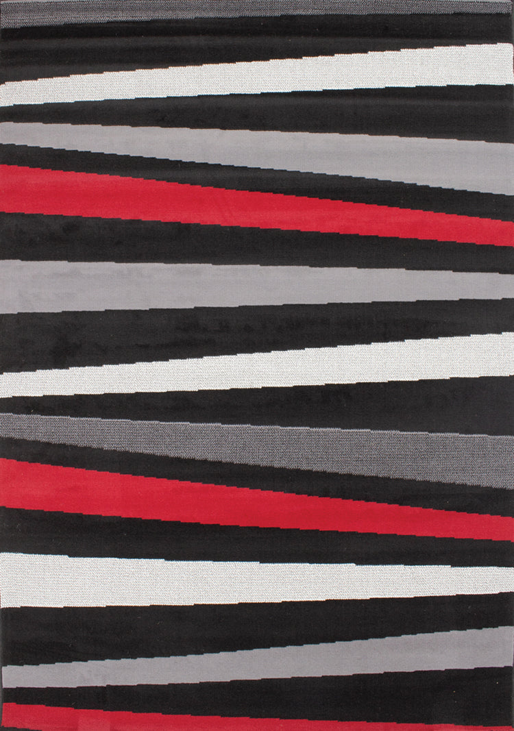 Fiona 3637_1945 Alfombra con pista de mármol negro, gris y rojo de Novelle Home