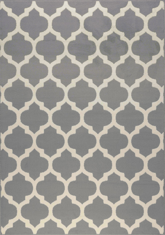 Fiona 5034_9944 Grey White Classic Ogee Area Rug by Novelle Home