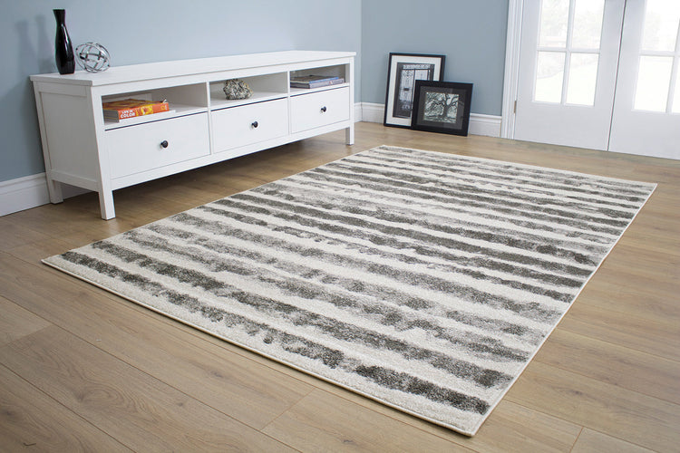 Focus Grey Marker Stripes Rug by Kalora Interiors