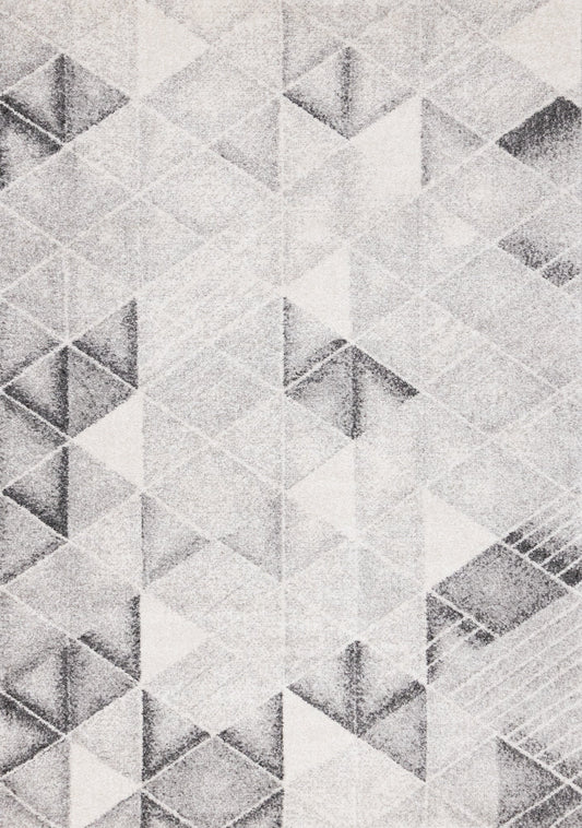 Alfombra de columna vertical con triángulo envejecido en crema gris Focus de Kalora Interiors