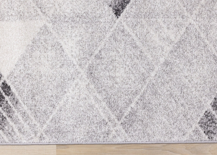 Alfombra de columna vertical con triángulo envejecido en crema gris Focus de Kalora Interiors