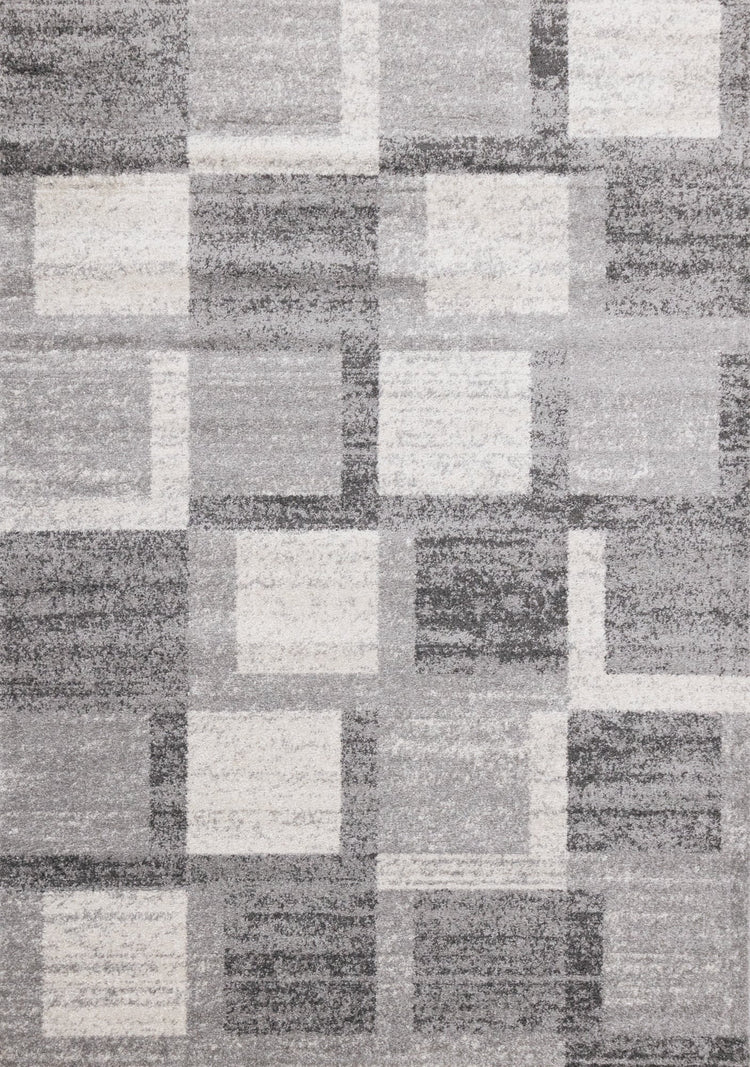 Focus Grey White Squares Rug by Kalora Interiors