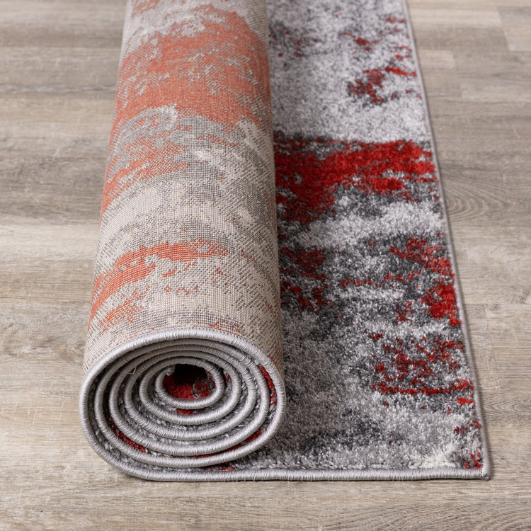 Freemont Grey/Red Abstract Expression Rug by Kalora Interiors