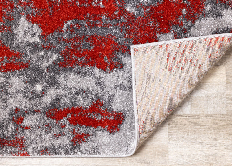 Freemont Grey/Red Abstract Expression Rug by Kalora Interiors