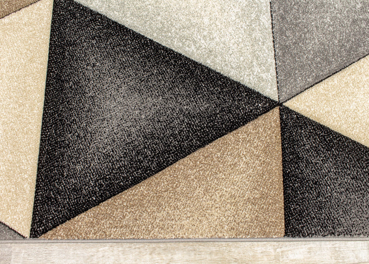 Freemont Grey Beige Brown Triangles Rug by Kalora Interiors