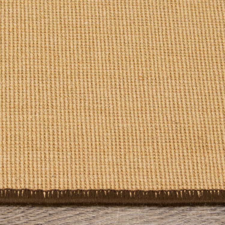 Golden Fibre 2243 Beige Micro Boucle Brown Border Jute Area Rug by Novelle Home