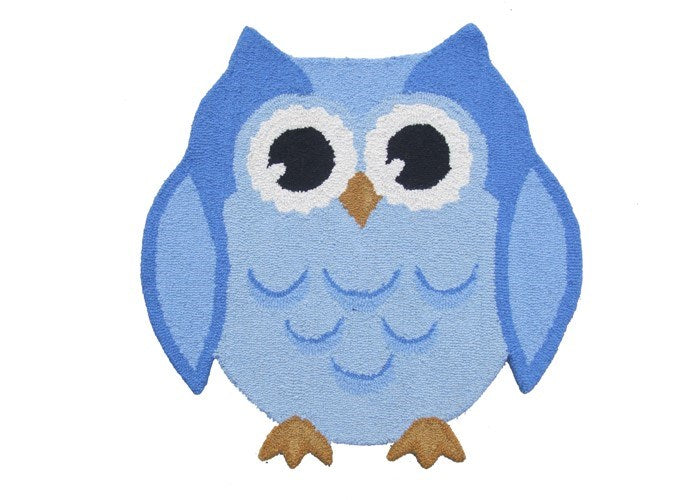 Hootie Patootie Blue Owl HOO-BLU Hand Tufted Wool Area Rug By Viana Inc
