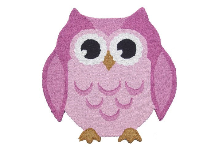 Hootie Patootie Pink Owl HOO-PNK Alfombra de área de lana tejida a mano por Viana Inc