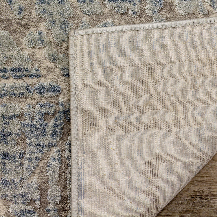 Harmony Grey Blue Crosshatching Rug by Kalora Interiors