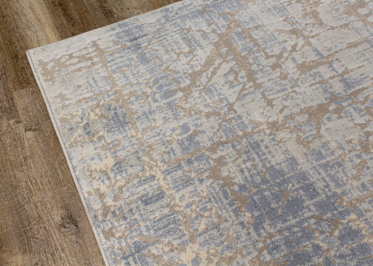 Harmony Grey Blue Crosshatching Rug by Kalora Interiors