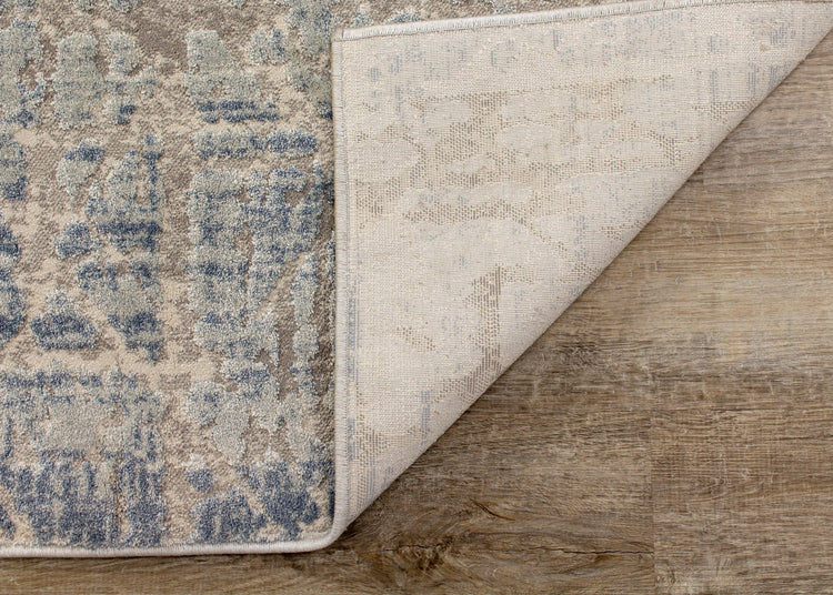 Harmony Grey Blue Crosshatching Rug by Kalora Interiors