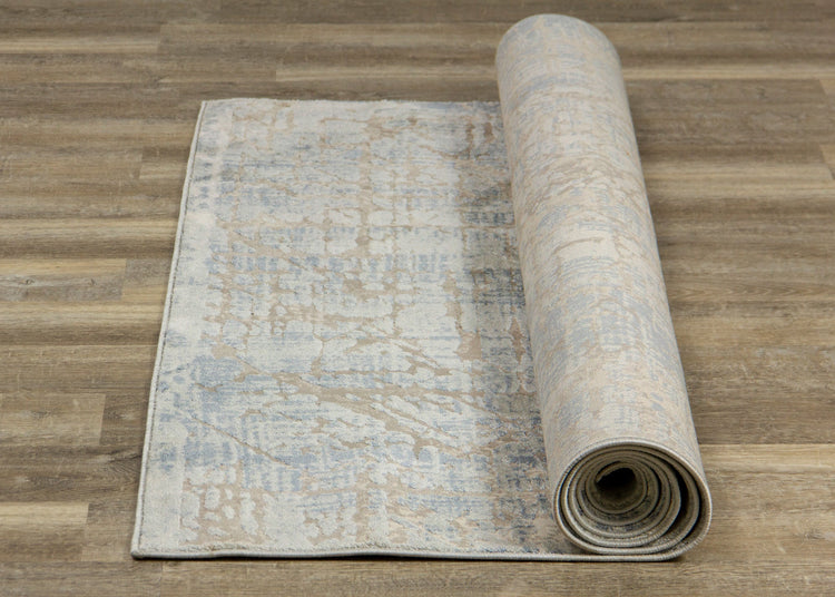 Harmony Grey Blue Crosshatching Rug by Kalora Interiors