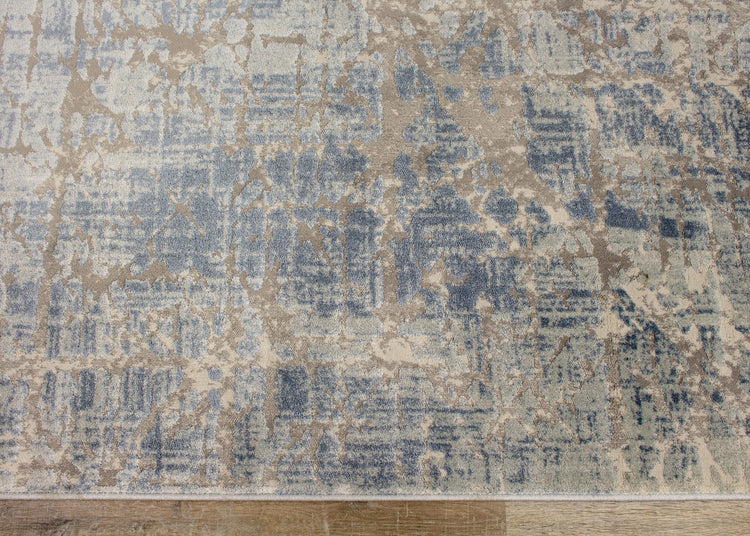 Harmony Grey Blue Crosshatching Rug by Kalora Interiors