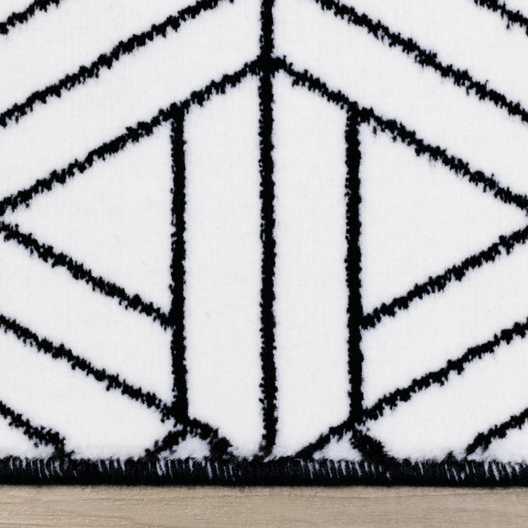Ice White Black Interlock Rug by Kalora Interiors