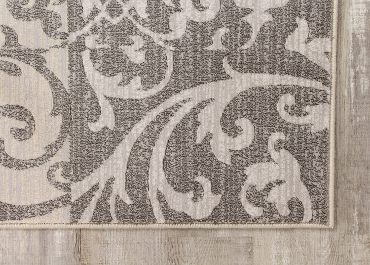 Alfombra de patchwork de damasco gris Intrigue de Kalora Interiors