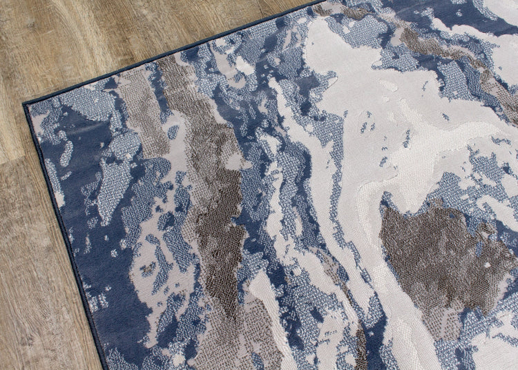 Intrigue Beige/Blue/Cream Rushing Water Rug by Kalora Interiors