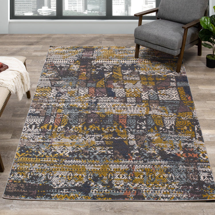 Lyric Distressed Abstract Design Rug by Kalora Interiors