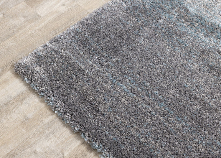 Maroq Grey Blue Distressed Stripes Soft Touch Rug by Kalora Interiors