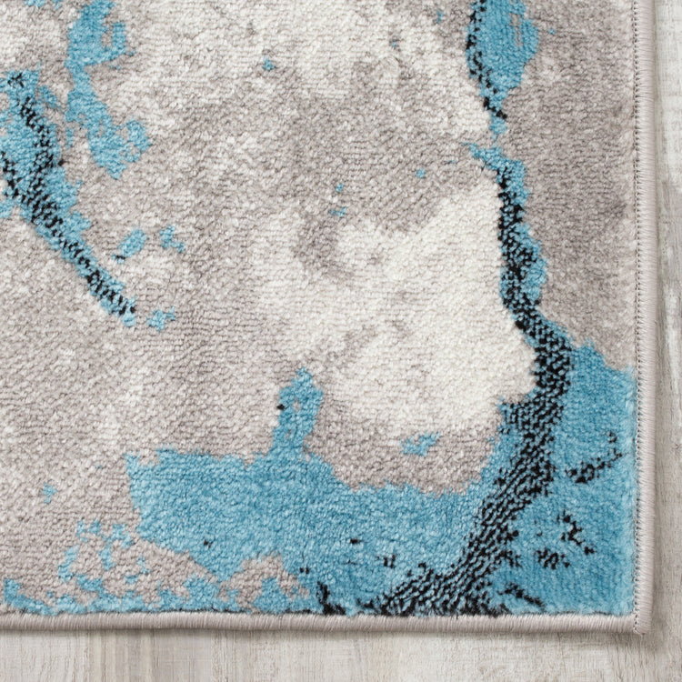 Meridian A005_0757 Blue Rock Face Texture Area Rug by Novelle Home