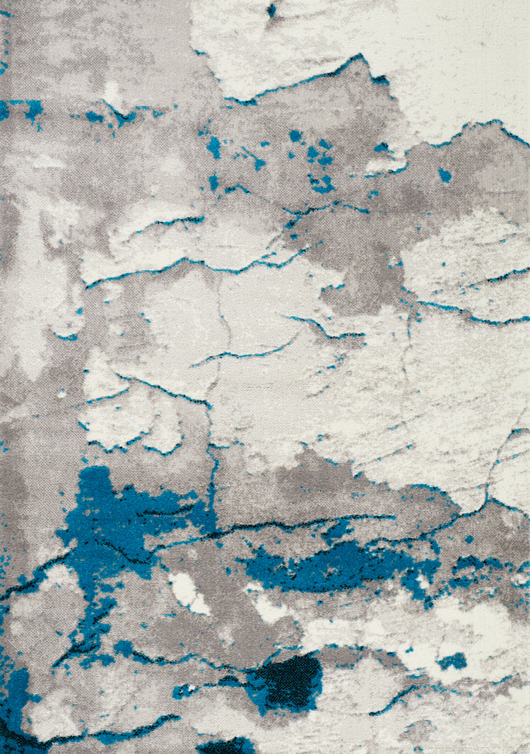 Meridian A005_0757 Alfombra azul con textura de cara de roca de Novelle Home