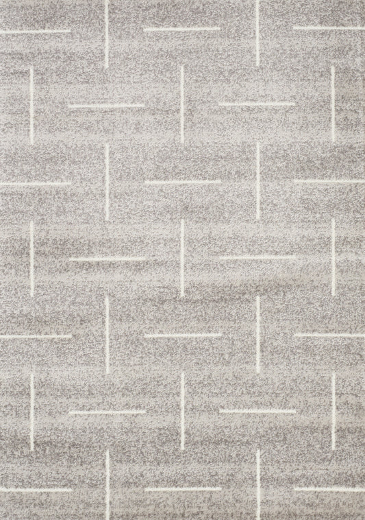 Meridian A607_0737 Alfombra gris con líneas paralelas y perpendiculares de Novelle Home