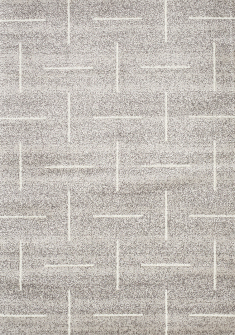 Meridian A607_0737 Grey Parallel and Perpendicular Lines Area Rug by Novelle Home