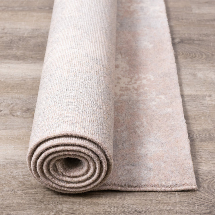 Nordic Grey Pink Cream Distressed Rug by Kalora Interiors