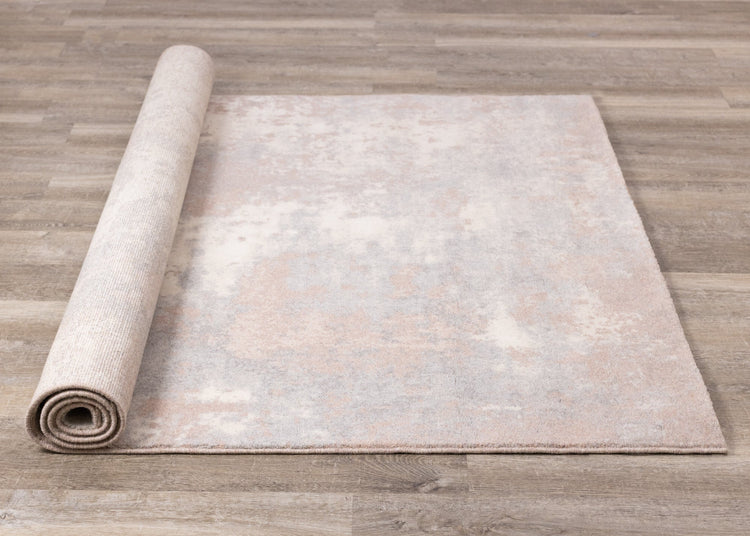 Nordic Grey Pink Cream Distressed Rug by Kalora Interiors