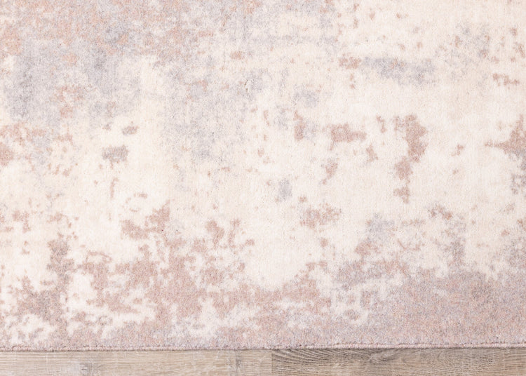 Nordic Grey Pink Cream Distressed Rug by Kalora Interiors