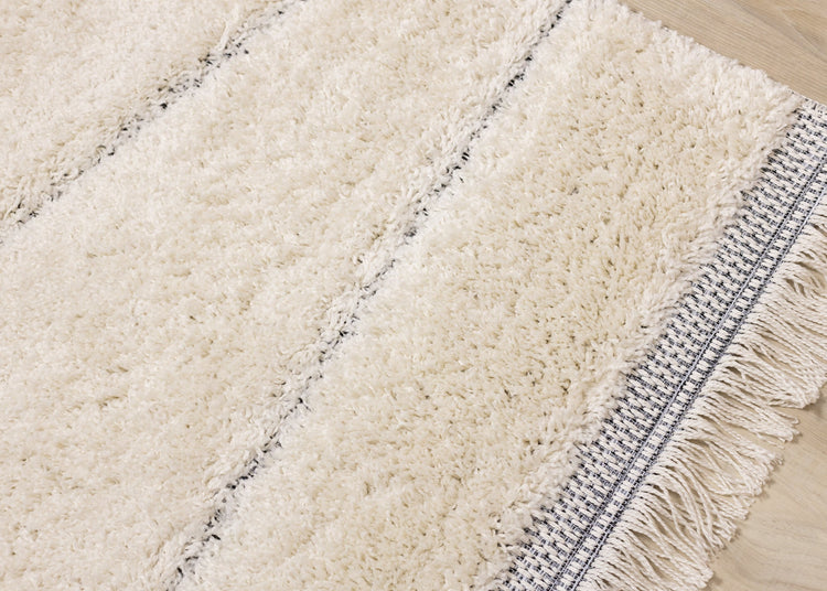 Novato Cream Grey Asymmetrical Lines Rug by Kalora Interiors