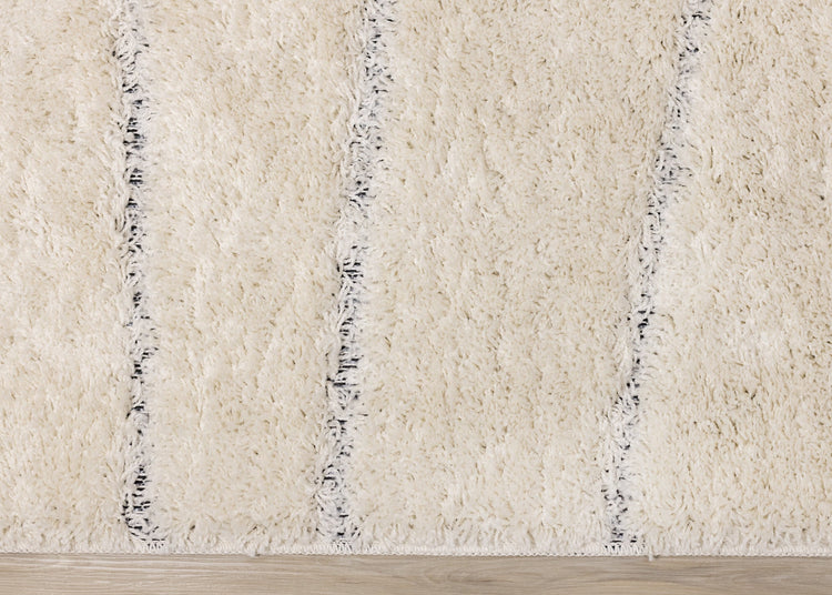 Novato Cream Grey Asymmetrical Lines Rug by Kalora Interiors