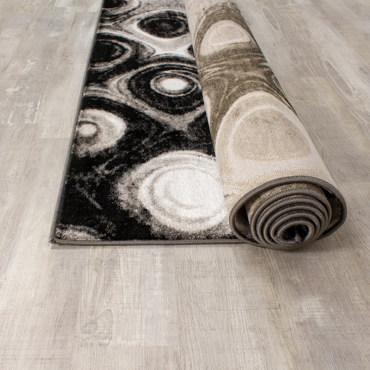 Paladin 3093_25 Grey Black Shell Shimmer Area Rug by Novelle Home