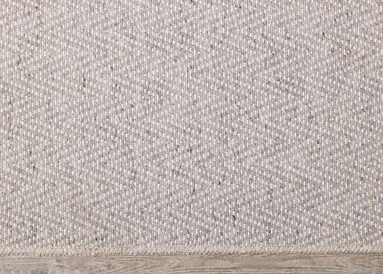 Peak Grey Chevron Textured Flatweave Rug by Kalora Interiors