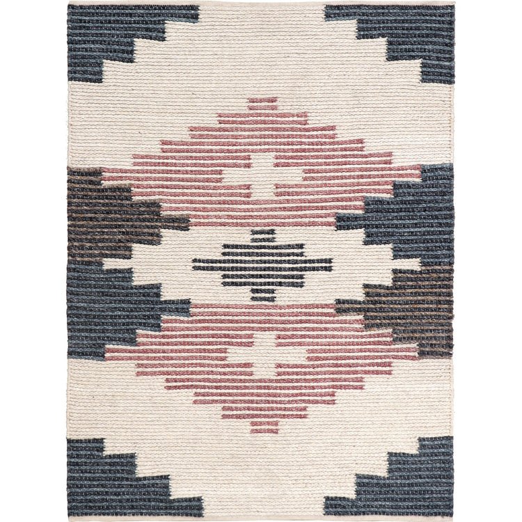 Annie RANN-49527 Alfombra de área de lana con diseño tribal de tejido plano de Renwil