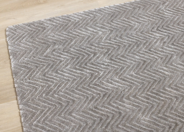 Alfombra de área de lana tejida a mano en gris real de Kalora Interiors