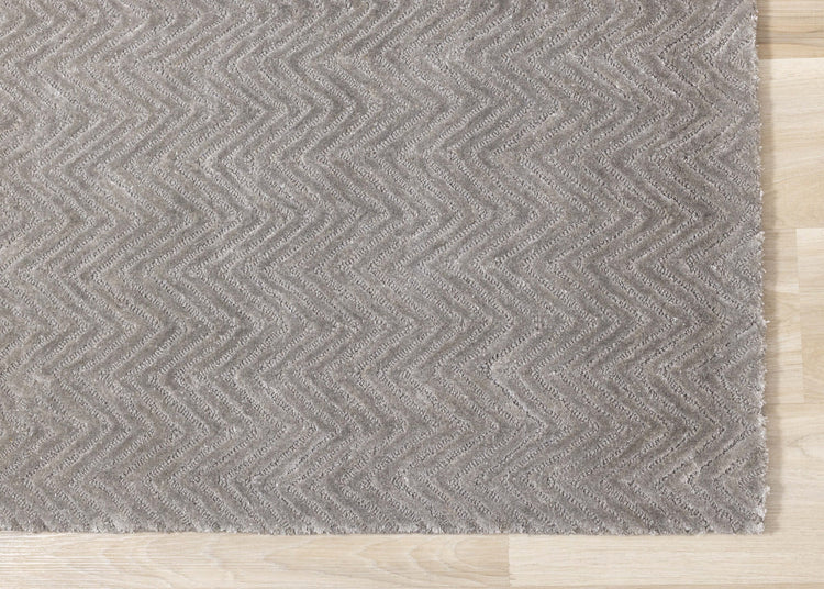 Alfombra de área de lana tejida a mano en gris real de Kalora Interiors