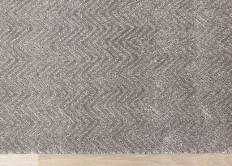 Alfombra de área de lana tejida a mano en gris real de Kalora Interiors